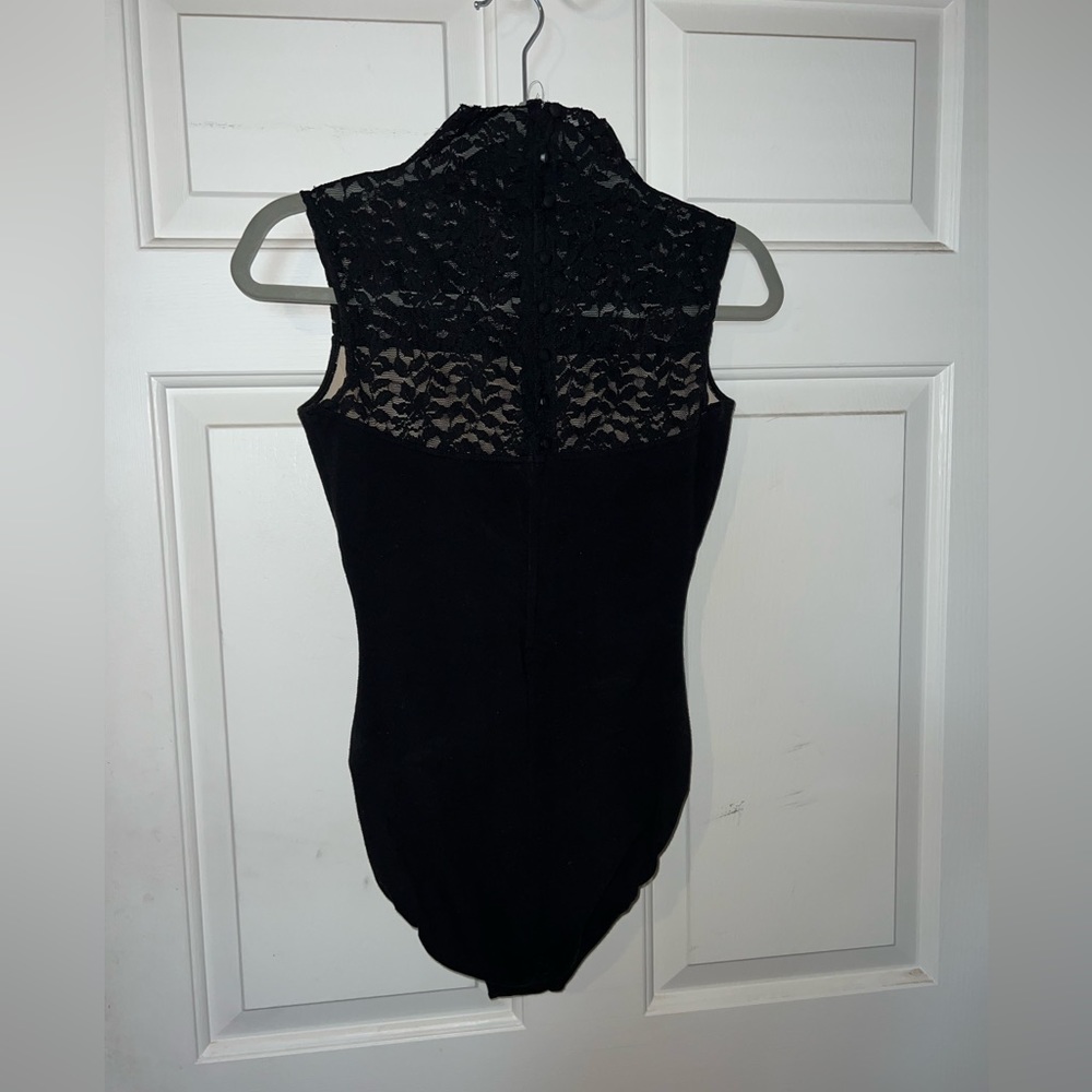 High neck black leotard/bodysuit